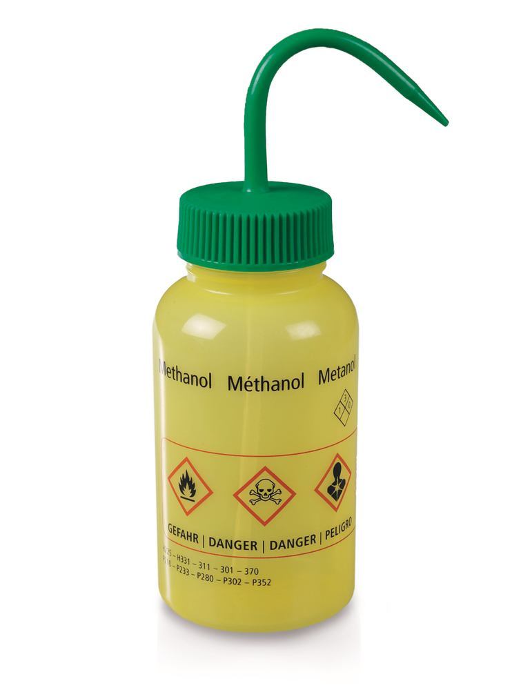 Wash bottle, wide-neck,, LDPE, methanol, 500 ml, 1 unit(s) - Luminix Health