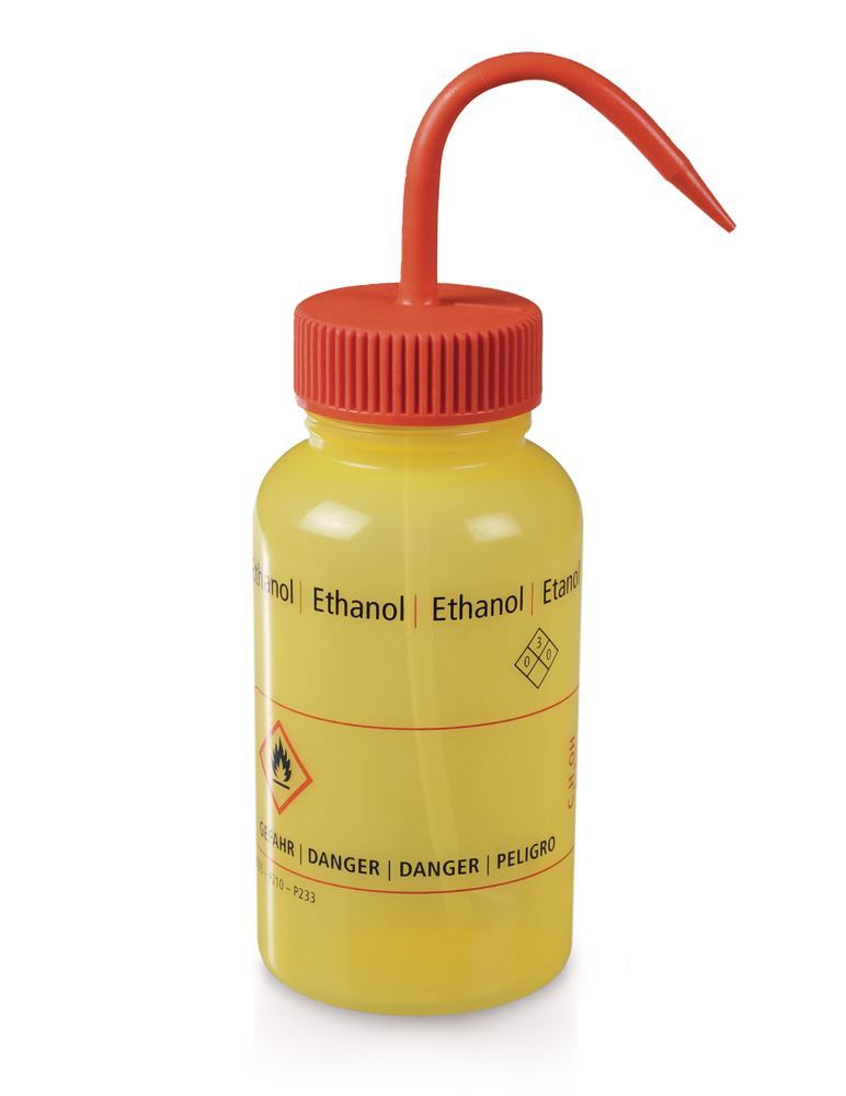 Wash bottle, wide-neck,, LDPE, ethanol, 500 ml, 1 unit(s) - Luminix Health