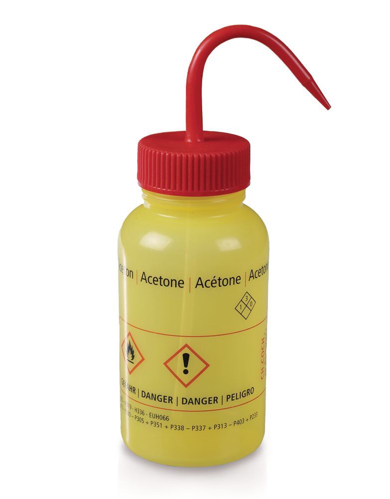 Wash bottle, wide-neck,, LDPE, acetone, 500 ml, 1 unit(s) - Luminix Health