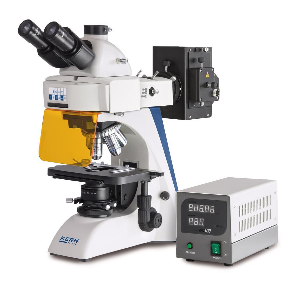 OBN 148 fluorescence microscope, trinocular, B/G/V/UV excitation filter - Luminix Health