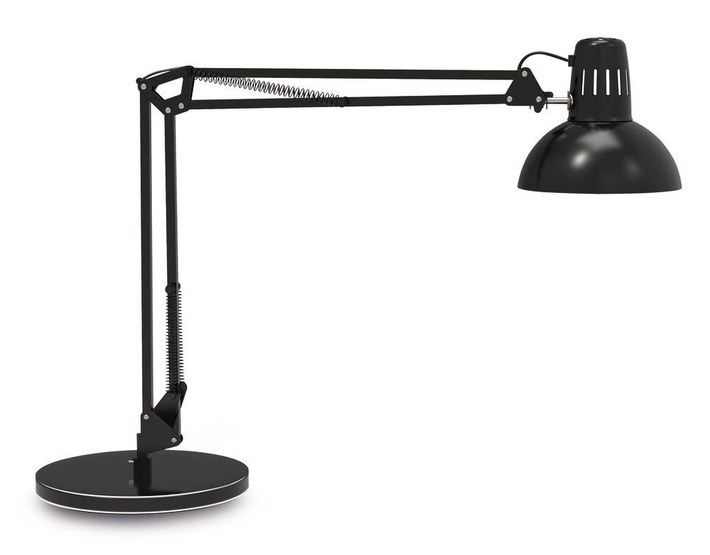 Study desk lamp with base, Metal, lamp head Ø 17 cm, black, 1 unit(s) - Luminix Health