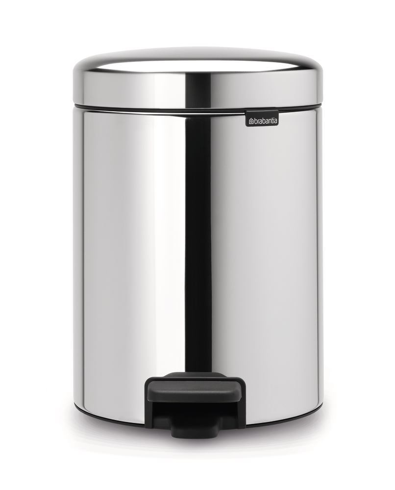 Pedal bin, Steel/PE, chrome, 5 L, 1 unit(s) - Luminix Health