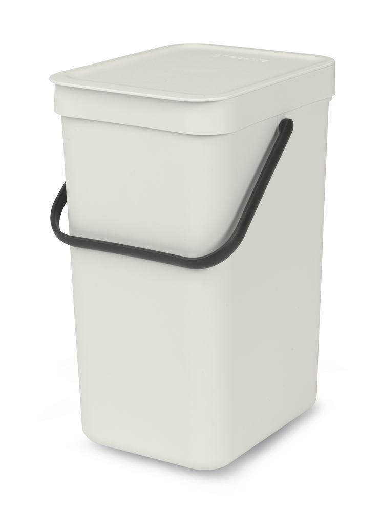 Sort + Go waste bin, light grey, 12 L, W 200 x D 249 x H 351 mm, 1 unit(s) - Luminix Health