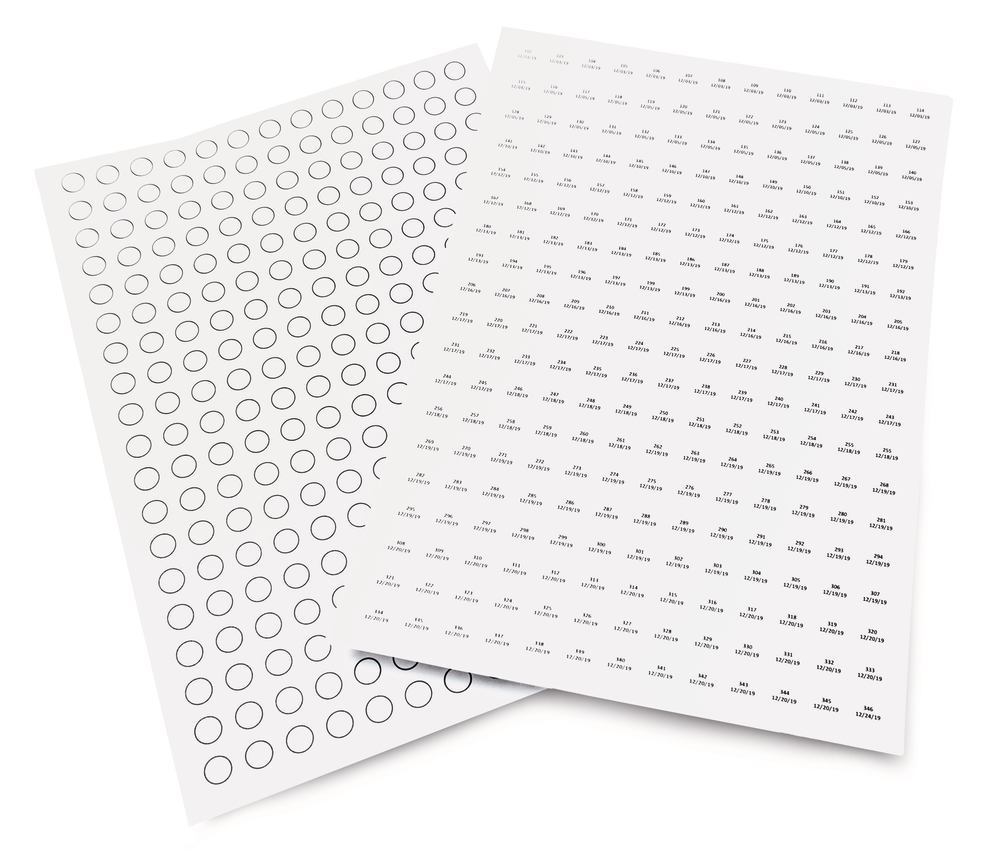 A4 cryogenic labels, white, Ø 10 mm, 20 sheet(s) - Luminix Health