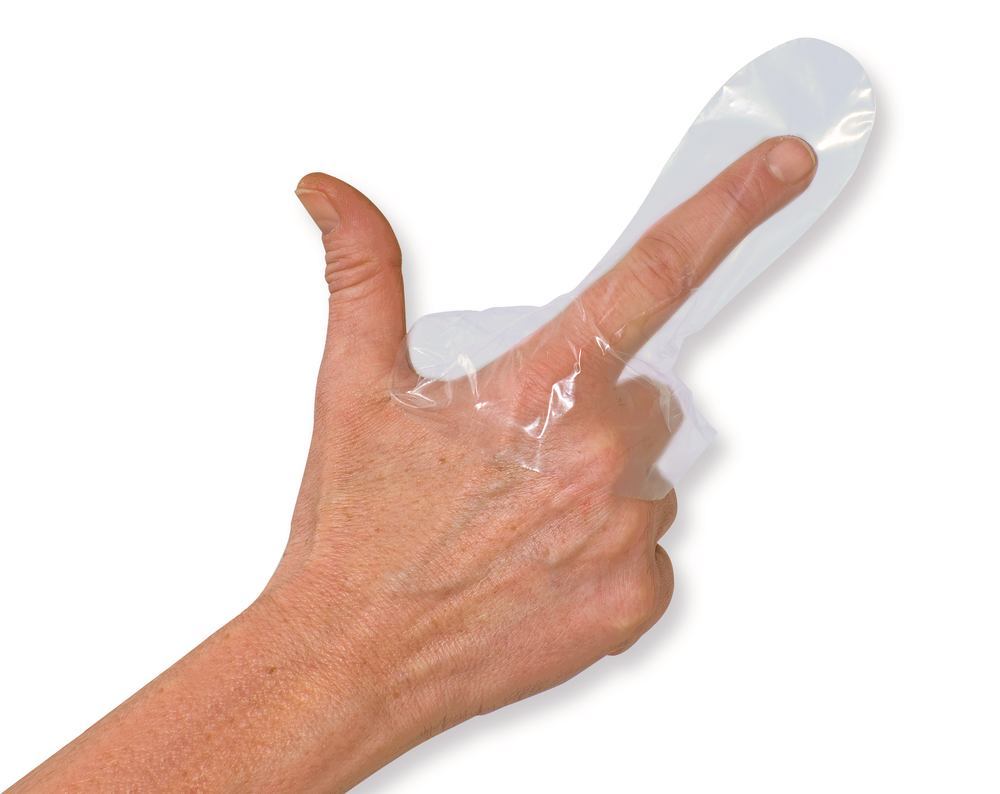 Finger stall made of polyethylene, with cuff, latex-free, 1000 unit(s) - Luminix Health