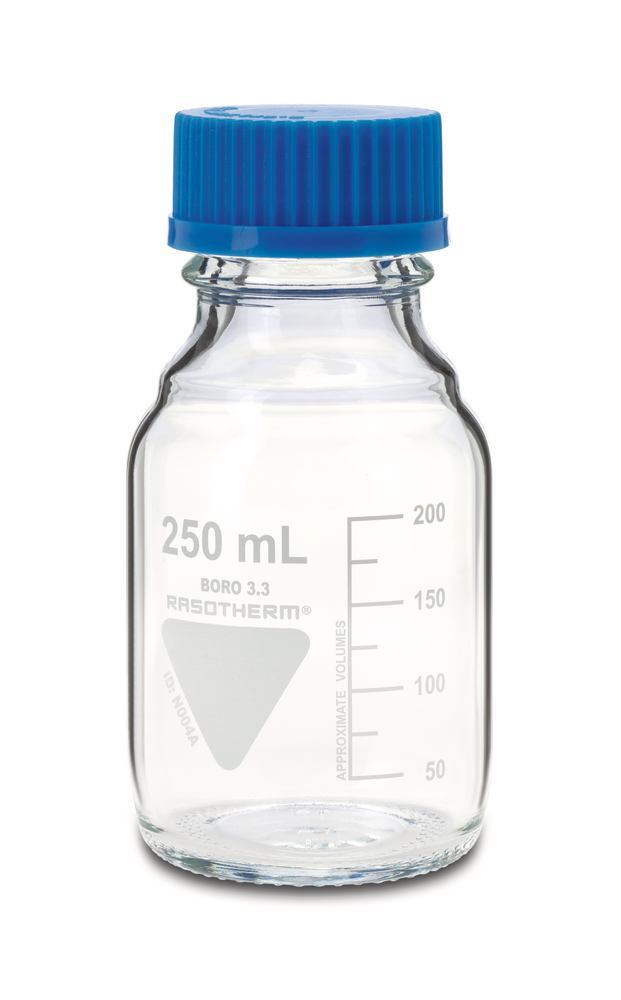 RASOTHERM clear glass screw top bottle, 250 ml, 10 unit(s) - Luminix Health