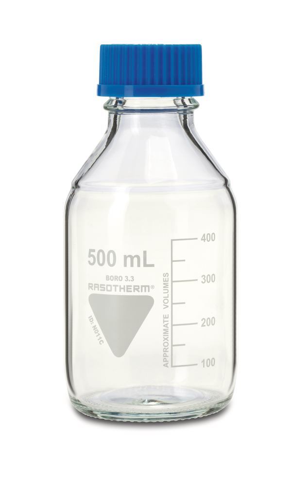 RASOTHERM clear glass screw top bottle, 500 ml, 10 unit(s) - Luminix Health