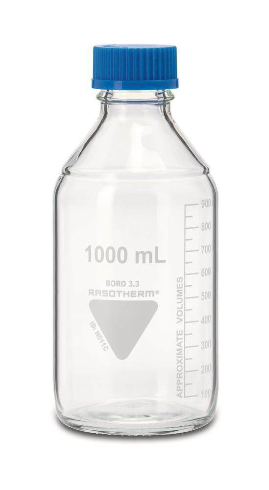 RASOTHERM clear glass screw top bottle, 1000 ml, 10 unit(s) - Luminix Health