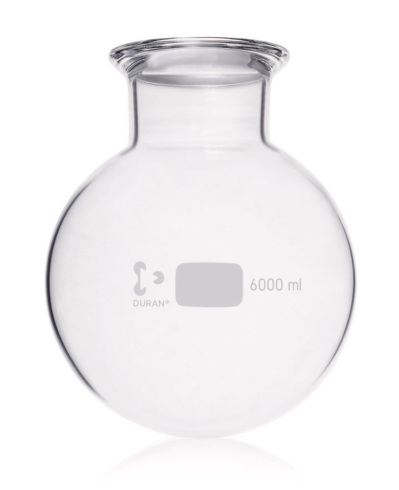 FF round bottom flask, DURAN®, DN100,, with groove, 6000 ml, 1 unit(s) - Luminix Health