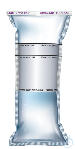 Whirl Pak® Thio Bag 100 ml, Kunststoffbeutel mit Schriftfeld und Natriumthiosulf