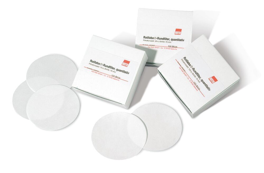 Round filters ROTILABO®, Type 14A, cellulose, Ø 185 mm, Carl Roth, art. 204W.1