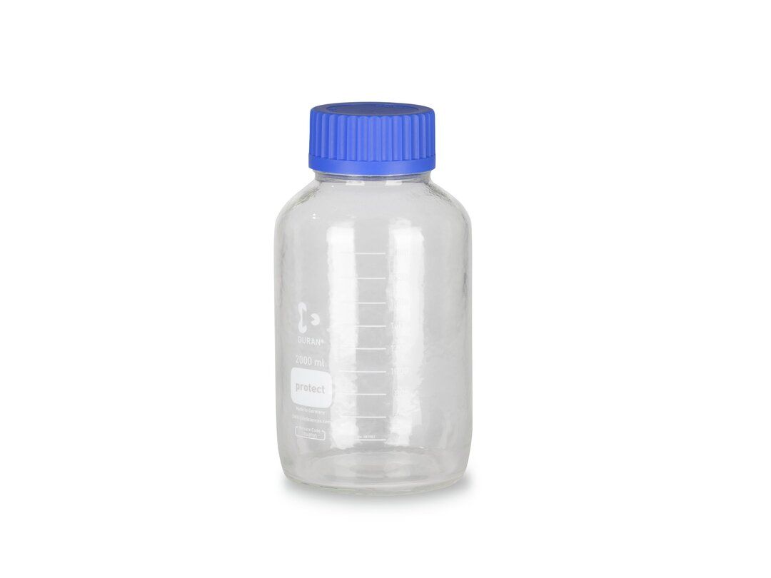 Bottle 2L glass, raw with cap