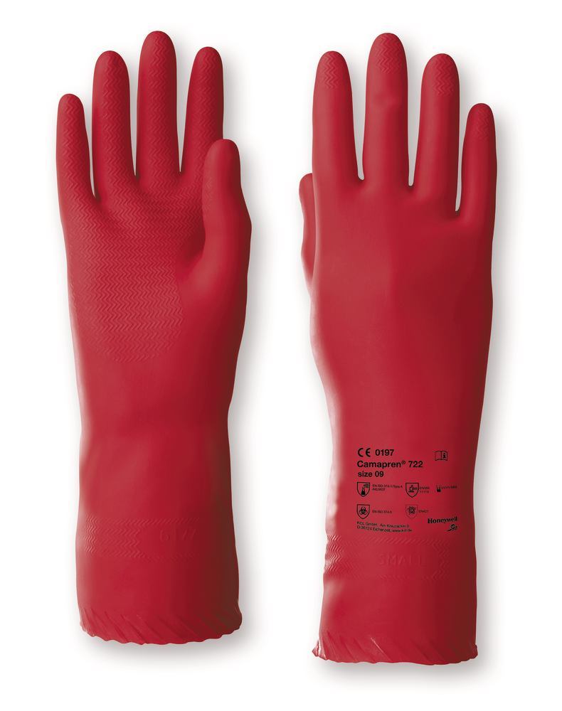 Chemical protection gloves, Camapren 722, red, size 10, 1 pair - Luminix Health