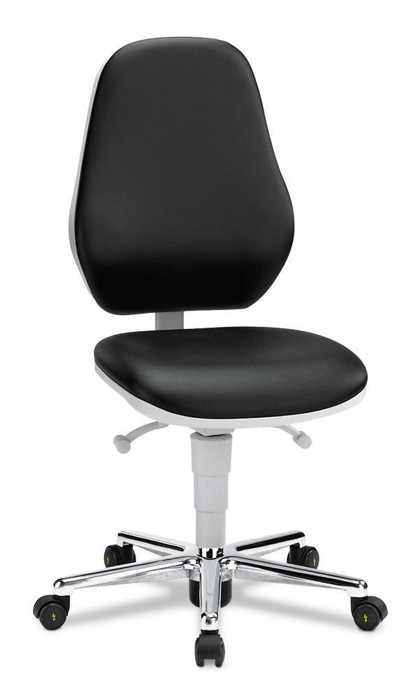 Comfort clean-room chair, Faux-leather, seat height, 490-630 mm, 1 unit(s) - Luminix Health