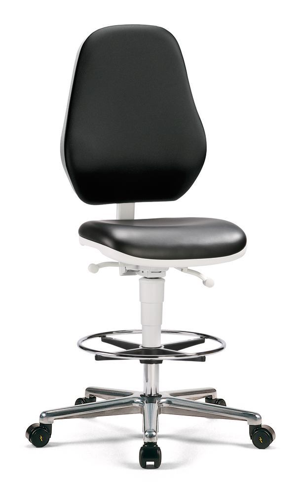 Comfort clean-room chair, Faux-leather, seat height, 690-930 mm, 1 unit(s) - Luminix Health
