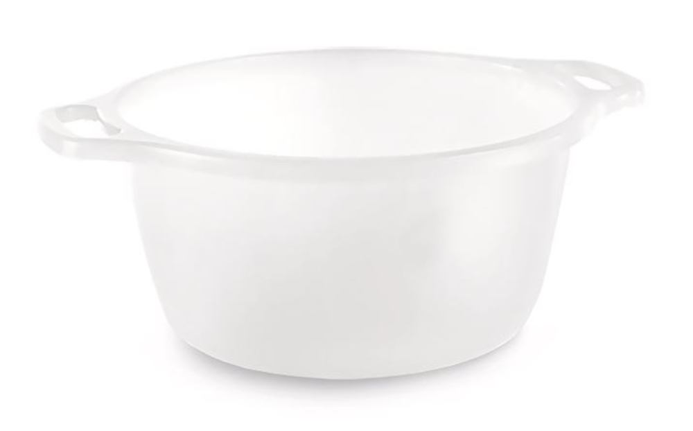 Round bowl, PP, 17 l, white, Ø 350 mm, H 170 mm, 1 unit(s) - Luminix Health