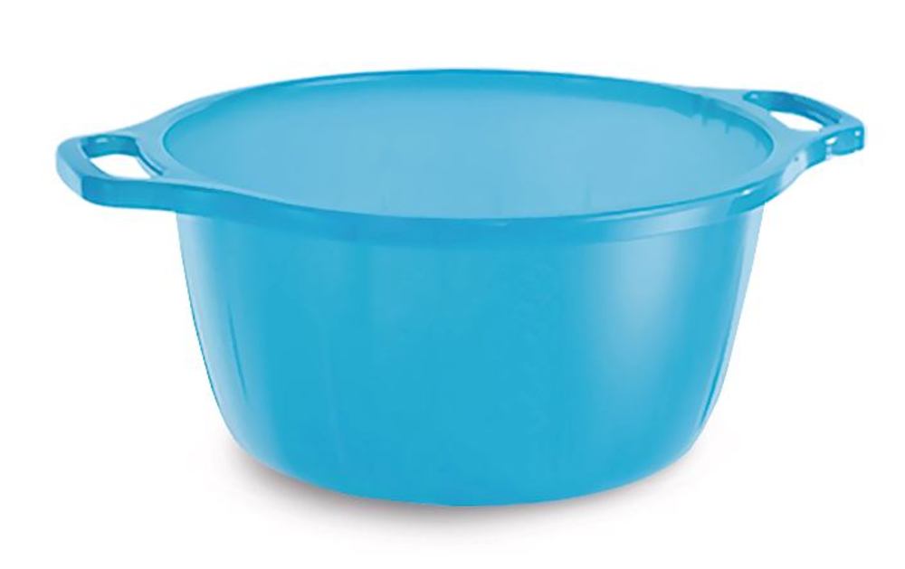 Round bowl, PP, 19 l, blue, Ø 400 mm, H 190 mm, 1 unit(s) - Luminix Health