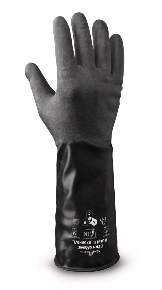 Butyl gloves SHOWA 875R, size 9, thickness 0,35 mm, 1 pair
