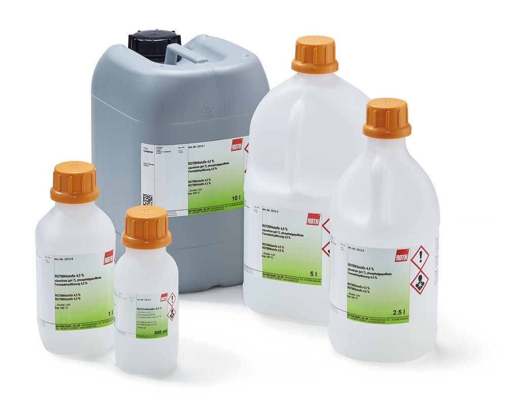 ROTI®Histofix 4.5 % acid free (pH 7), phosphate-buffered, ready-to-use, 500 ml - Luminix Health