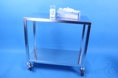 Stainless steel table trolley, 2 shelves, special size
