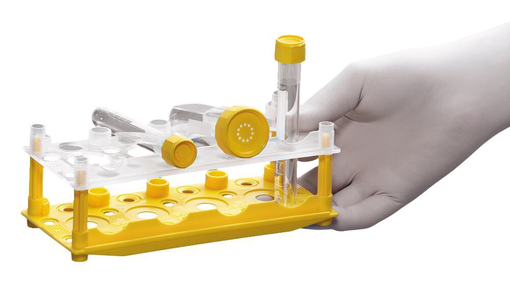 Rack for cell culture tubes