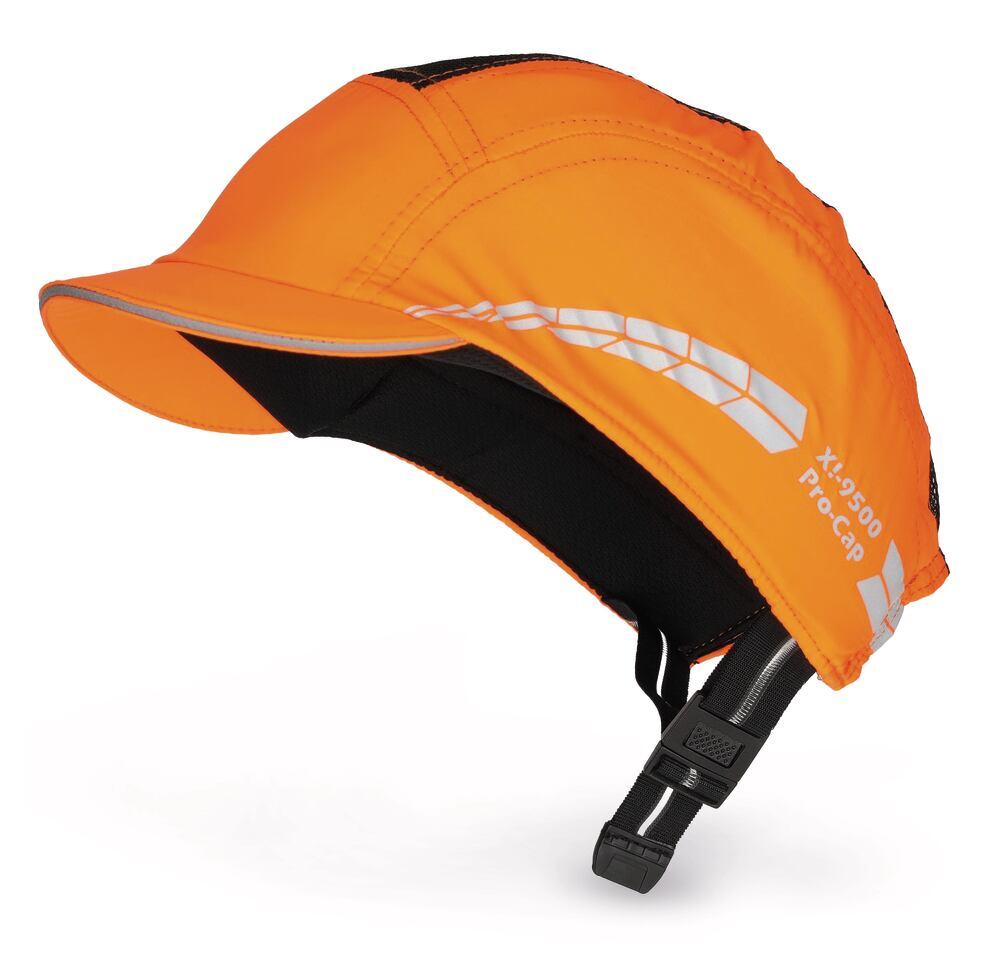 X! 9500 Pro-Cap stootpet, korte klep, maat 54–64 cm, fluorescerend oranje, Fitzner, art. 23MY.1