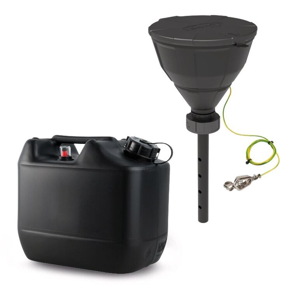 SCAT disposal set, conductive, 10 l canister with fill level display and funnel, S60/61