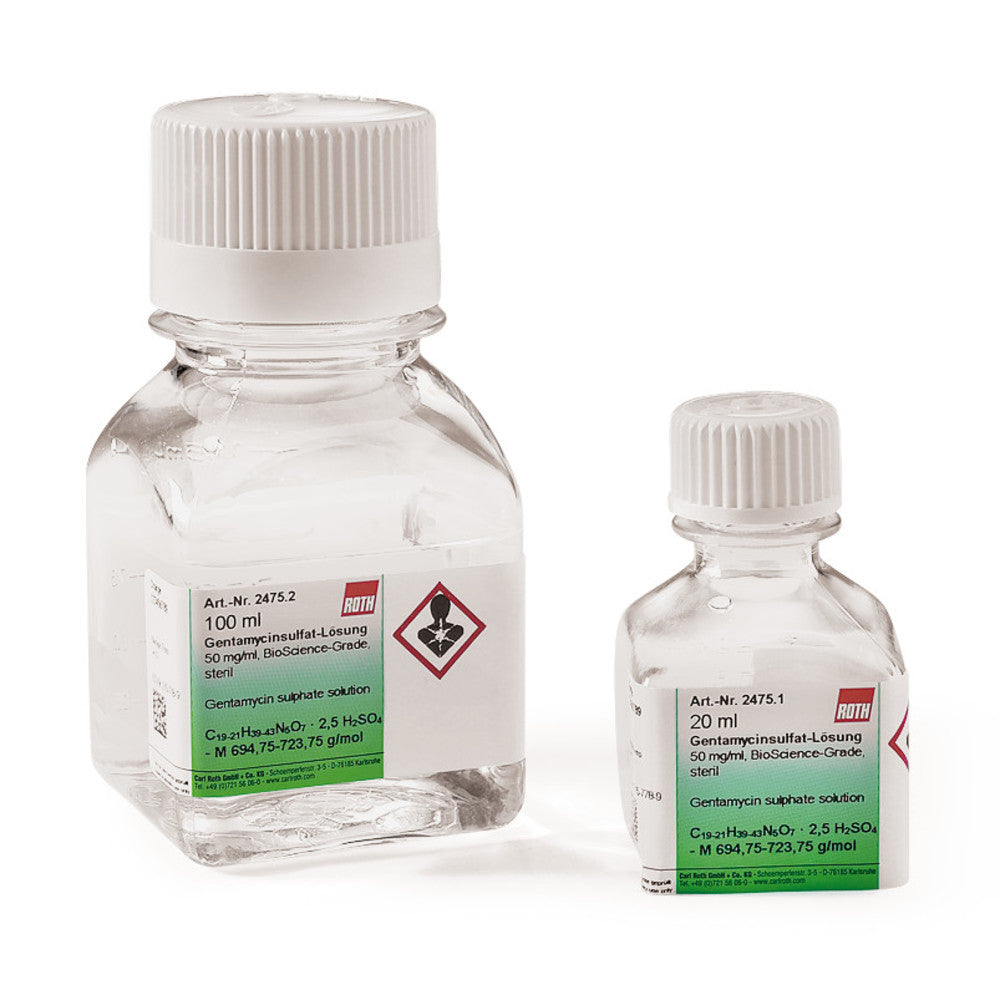 Gentamycin sulphate solution, 50 mg/ml, BioScience-Grade, sterile, 20 ml - Luminix Health