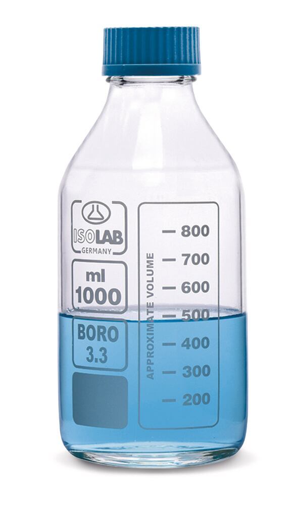 Screw top bottle, clear glass coated, 1000 ml