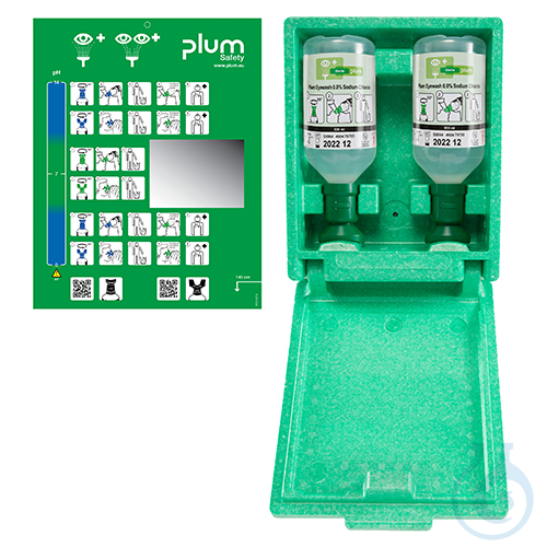 Plum Eyewash Station 4650 in Wall Box with 2 Eyewash Bottles - Luminix Health