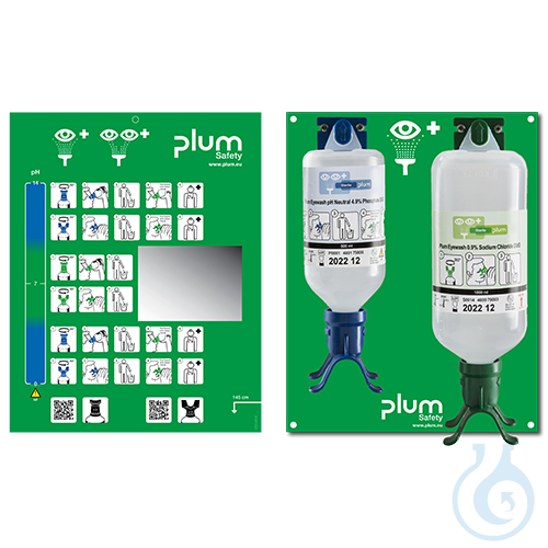 Plum eye emergency station 4803 with 1 DUO eye wash bottle each
