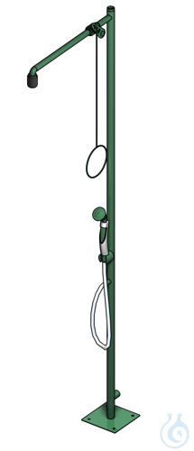 ClassicLine body safety shower with hand-held eye shower, 1 shower head 45° -