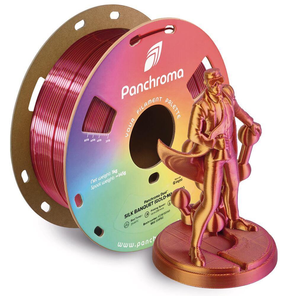 Panchroma PLA Dual Silk Banquet, 1,75 mm, Gold-Magenta, 1 kg