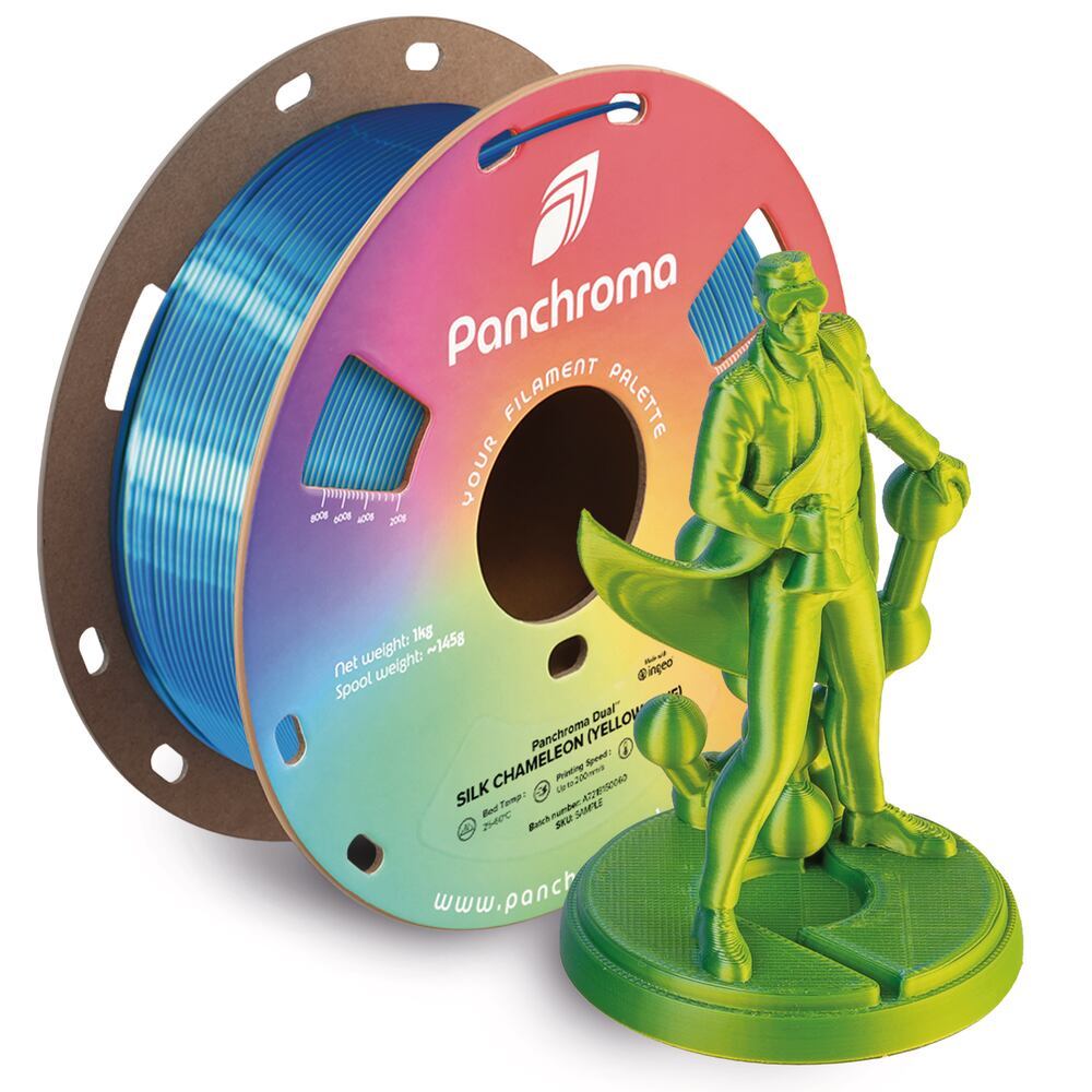 Panchroma PLA Dual Silk Chameleon, 1,75 mm, Yellow-Blue, 1 kg