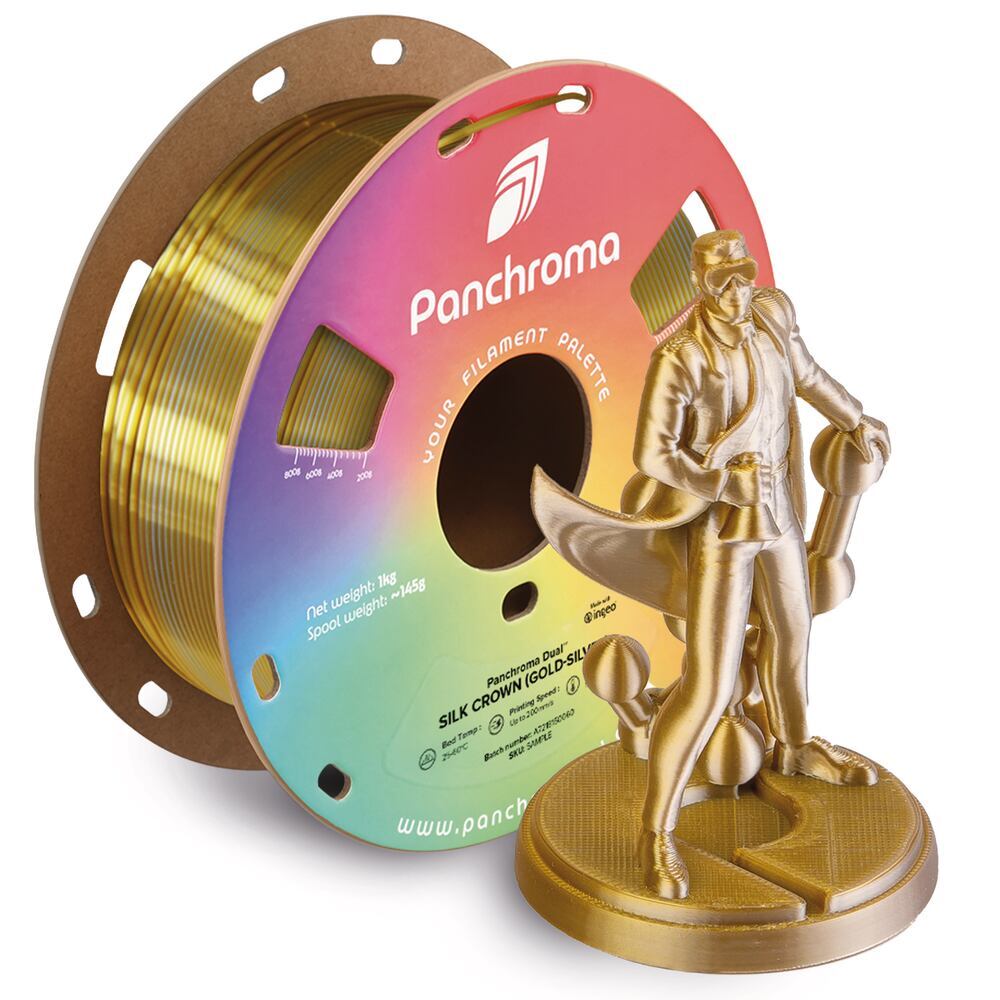 Panchroma PLA Dual Silk Crown, 1,75 mm, Gold-Silver, 1 kg