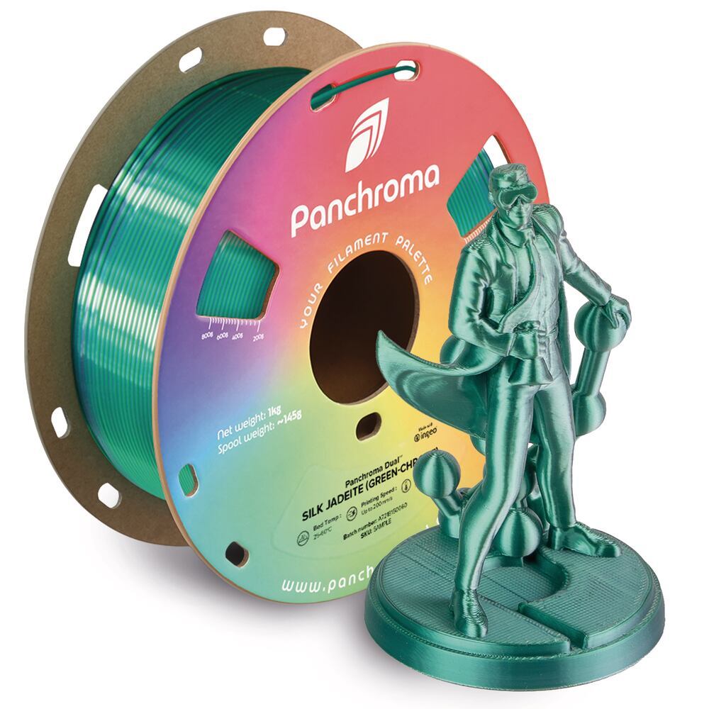 Panchroma PLA Dual Silk Jadeite, 1,75 mm, Green-Chrome, 1 kg