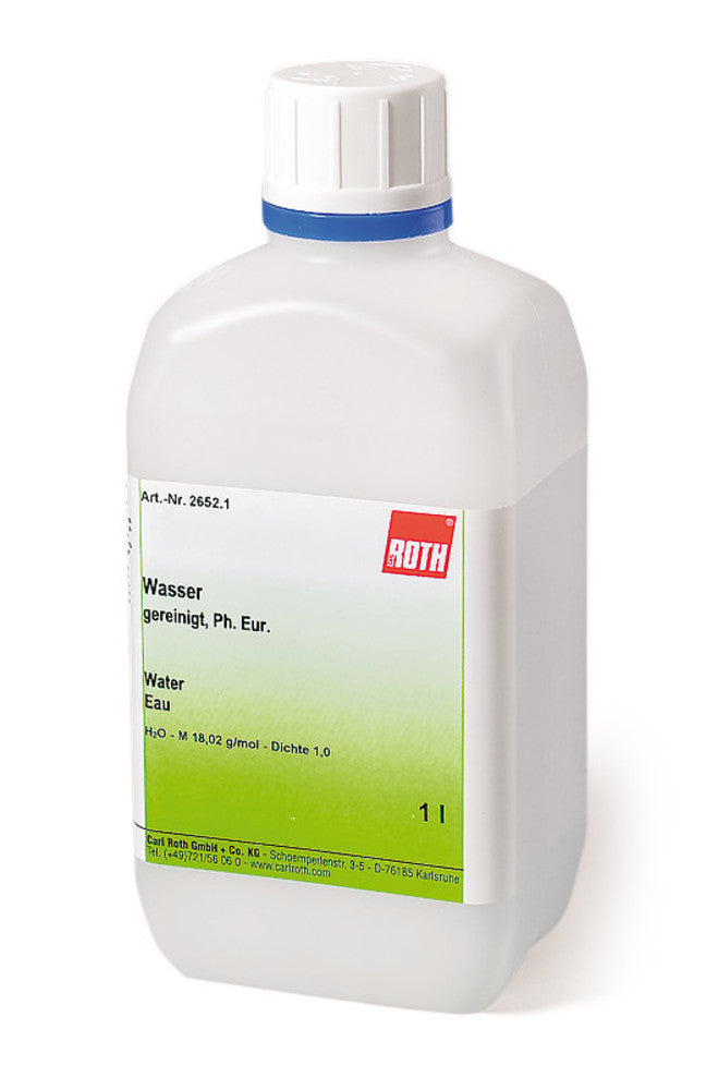 Water, purified, Ph.Eur., USP, 1 l, plastic - Luminix Health