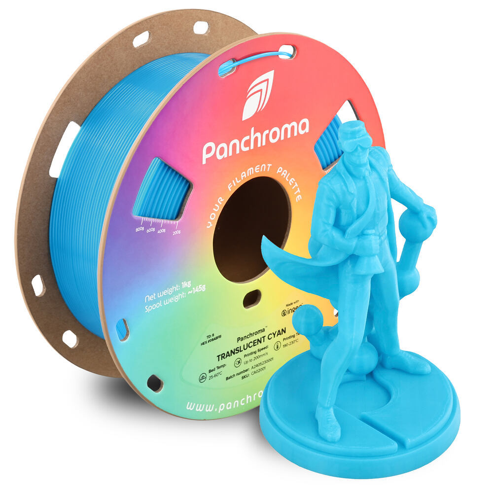 Panchroma PLA Translucent Cyan, 1,75 mm, 1 kg