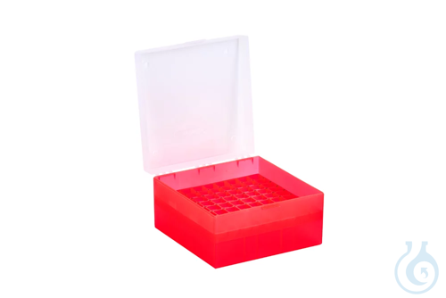 ratiolab® Cryo Boxes, PP, red, grid 9 x 9, 133 x 133 x 75 mm