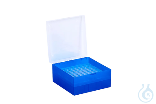 ratiolab® Cryo Boxes, PP, blue, grid 9 x 9, 133 x 133 x 75 mm - Luminix Health