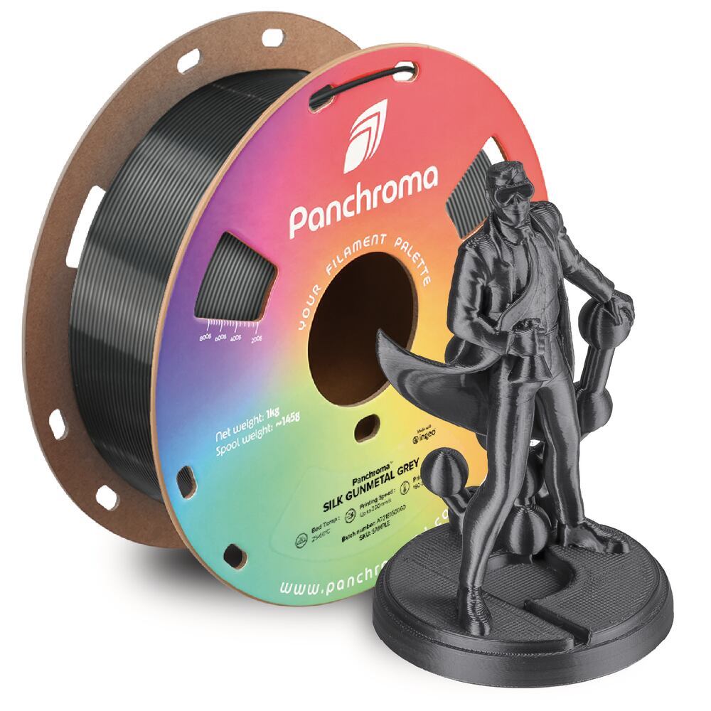 Panchroma PLA Silk Gunmetal Grey, 1,75 mm, 1 kg