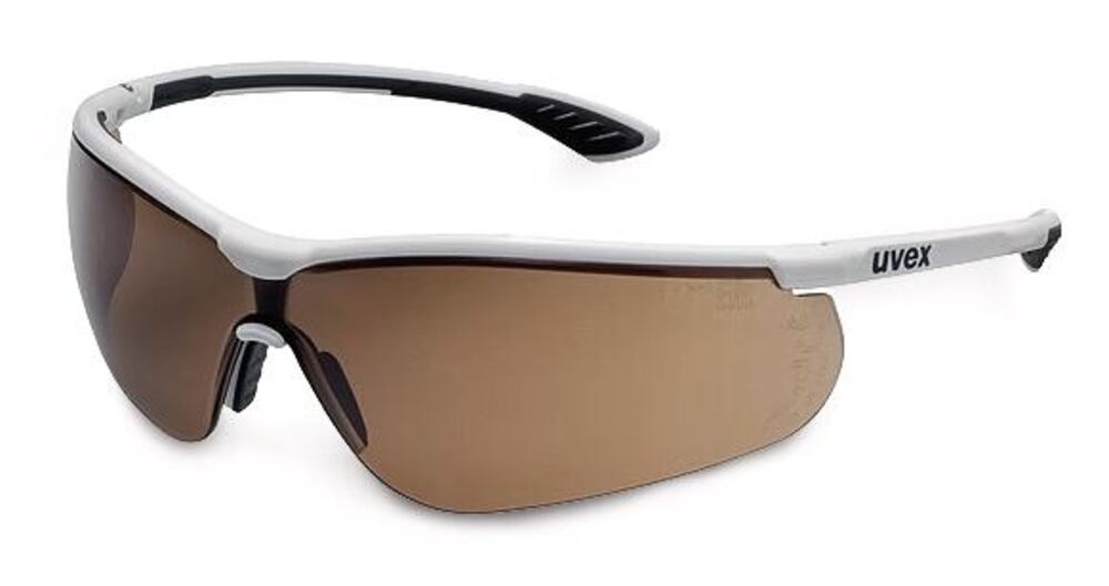 UVEX CBR23 sportstyle safety glasses, white/black, brown lenses