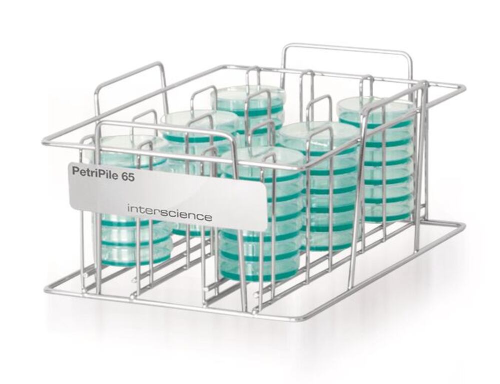 PetriPile 60 Petri dish frame, for 60 mm dishes, 6x6, stainless steel