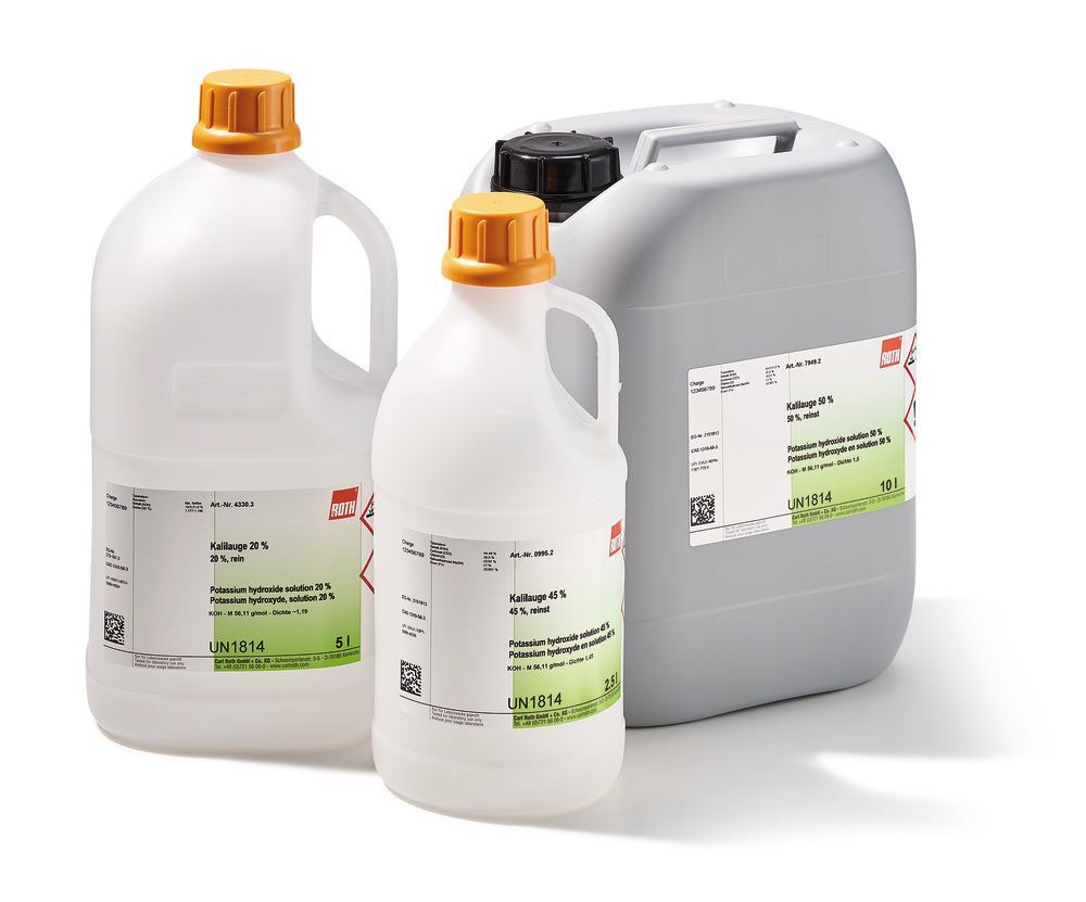 Potassium hydroxide solution 30 %, extra pure, 1 l