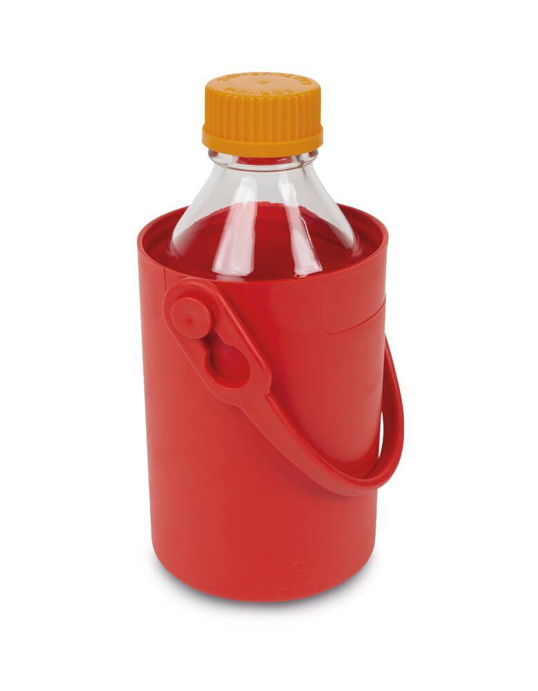 Carrier buckets for bottles up to 1,5 l, red