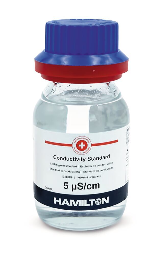 Conductivity Standard Hamilton, 5 µS/cm (25 °C), glycerine-based, 250 ml, glass