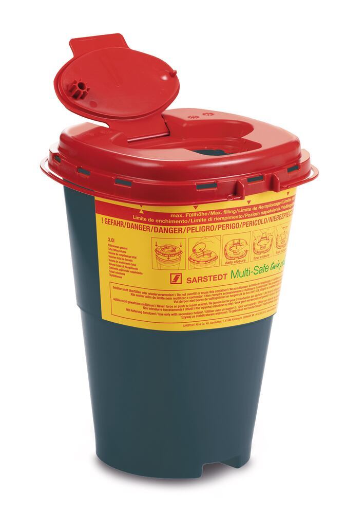 Multi-Safe twin plus 3000 REC waste disposal container, PP, 3 l