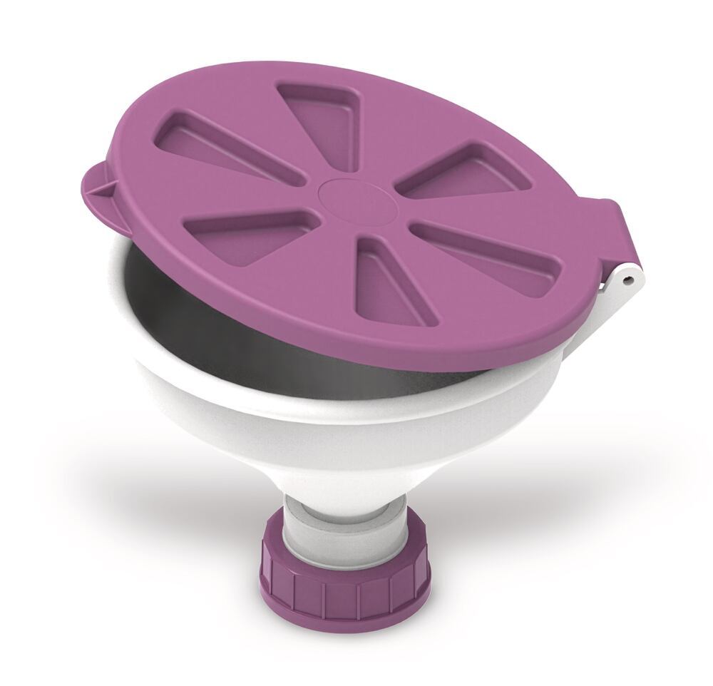 Safety funnel with hinged lid, PP, S55
