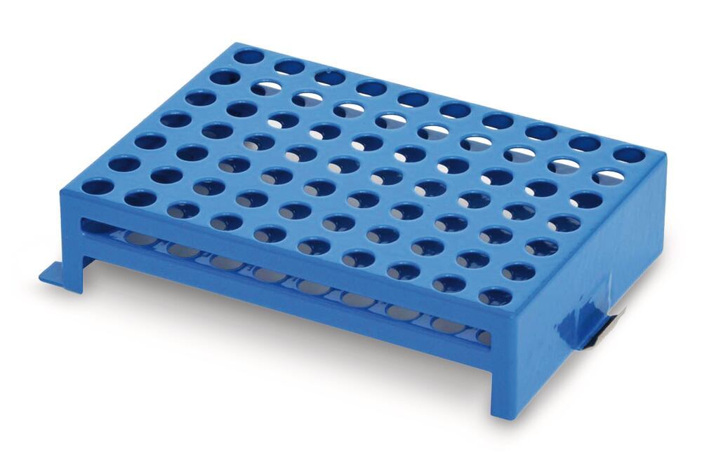 Rack for 70 reaction vials, steel
