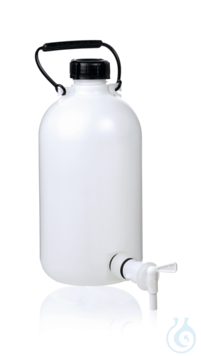 Aspirator bottle, PE-HD, narrow neck, 5 l, with stopcock - Luminix Health